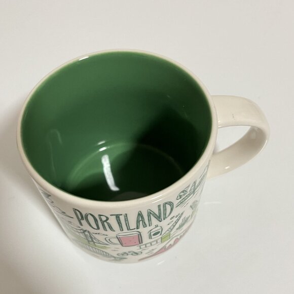 STARBUCKS 14 fl.oz GREEN COFFEE/TEA MUG "Been There Series" PORTLAND/NEW no box - Picture 4 of 7